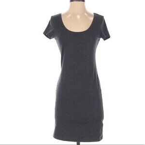 Short Sleeve Gray Dress